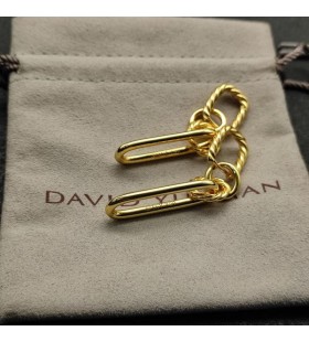 David Yurman Lexington Doppio Link Orecchini pendenti in Oro Giallo 18 carati 53mm