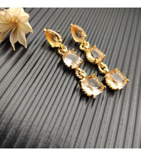 David Yurman Marbella Orecchini pendenti in Oro Giallo 18 carati con Citrino Madera e Citrino 51mm