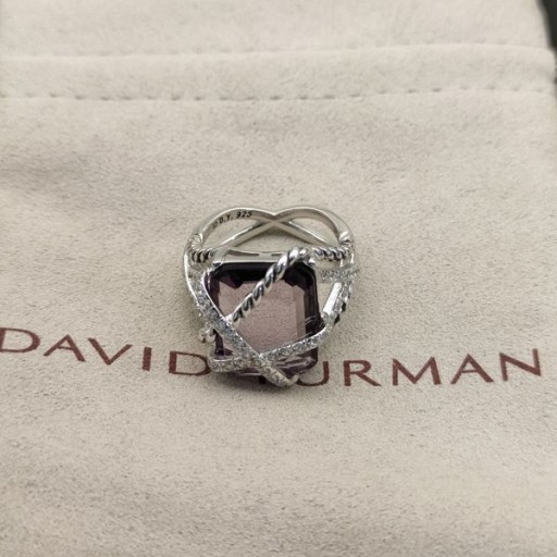 David Yurmanケーブルプリングハンドバッグとラベンダーアメジスト、ダイヤモンド20.4mm