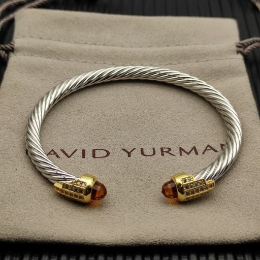 David Yurman女性のネックレスやブレスレットケーブルカフブレスレット銀18Kンダイヤモンド5mm