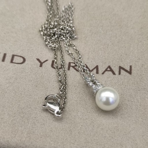 David Yurman女子ソラのペンダントネックレスハンドバッグと真珠やダイヤモンド8mm