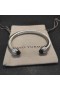 David Yurman女性のネックレスやブレスレットケーブルカフブレスレット銀黒Onyxダイヤモンド7mm