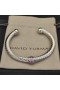 David Yurman女性のネックレスやブレスレットケーブル駅のカフブレスレットハンドバッグピンクPavéダイヤモンド7mm