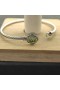 David Yurman女子Petite Chatelaineバングルブレスレット銀グリーンダイヤモンド3mm