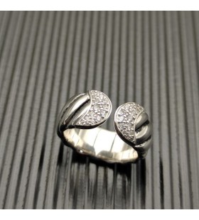David Yurman10mm銀のダイヤモンドのスパイラルリング