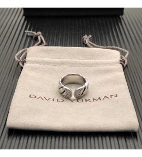 David Yurman10mm銀のダイヤモンドのスパイラルリング