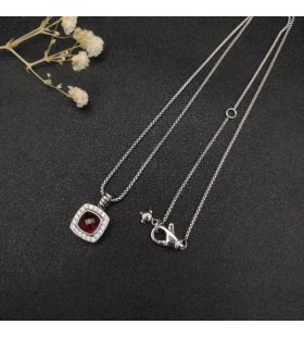 David Yurman女性のアルビオンのペンダントハンドバッグとロ-ドライト-ガ-ネットダイヤモンド11mm