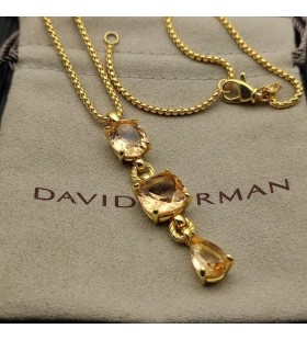 David Yurman女子マーベラYペンダント18KとCitrineラCitrine57.8mm