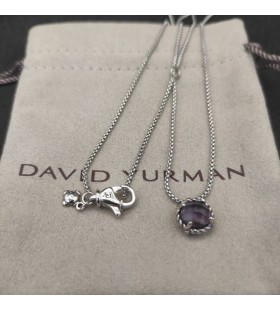 David Yurman女子Petite Chatelaineペンダントネックレスハンドバッグとアメジスト8mm