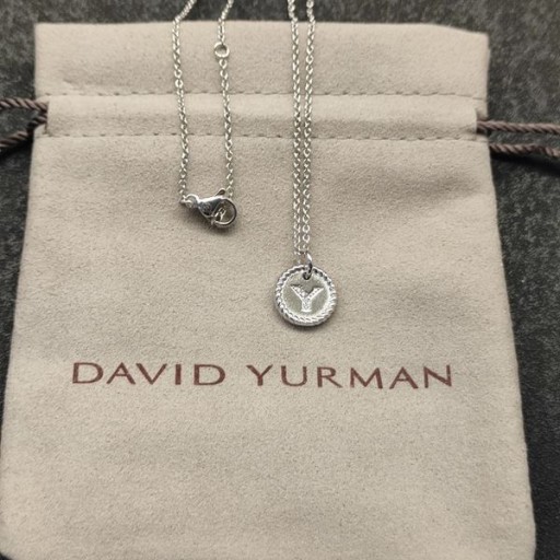 David Yurman Opprinnelige Sjarm i Sterling Sølv med en Diamant Y