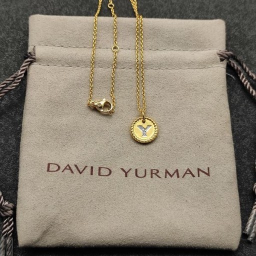 David Yurman Kvinne Opprinnelige Sjarm Halskjede 18K Gult Gull med Diamant Y