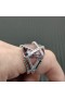 David Yurman Kabel-Wrap-Ring i Sterling Sølv med Lavendel Ametyst og Diamanter 20.4 mm