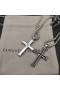 David Yurman Chevron Kryss Anheng i Sterling Sølv med Sorte Diamanter Online 33mm