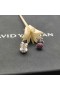 David Yurman Pute Stud Øredobber 18K Hvitt Gull med Pavé Røde Rubiner 8mm