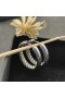 DY Mercer Hoop Øredobber i Sterling Sølv med Diamanter 25,4 mm