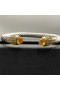 David Yurman Women ' s Classic Kabel-Cuff Armbånd i Sterling Sølv med 18K Gult Gull Med Gule Diamanter 7mm