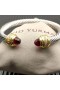 David Yurman Women ' s Classic Cablespira Cuff Armbånd i Sterling Sølv med 18K Gult Gull Og Røde Diamanter 7mm