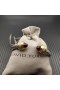 David Yurman Women ' s Classic Cablespira Cuff Armbånd i Sterling Sølv med 18K Gult Gull Og Røde Diamanter 7mm