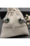 David Yurman Women ' s Classic Cablespira Cuff Armbånd i Sterling Sølv med Mørke Grønne Diamanter 7mm