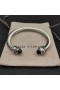 David Yurman Women ' s Classic Cablespira Cuff Armbånd i Sterling Sølv med Mørke Grønne Diamanter 7mm