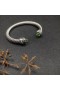 David Yurman Women ' s Classic Cablespira Cuff Armbånd i Sterling Sølv med Lys Grønne Diamanter 7mm
