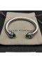 David Yurman Women ' s Classic Cablespira Cuff Armbånd i Sterling Sølv med Lys Grønne Diamanter 7mm