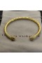 David Yurman Kvinne Helena Cablespira Cuff Armbånd i 18K Gult Gull med Diamanter 4mm