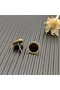 Petite DY Elementer Stud Øredobber 18K Gult Gull med Sort Onyx og Diamanter 11mm