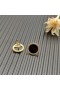 Petite DY Elementer Stud Øredobber 18K Gult Gull med Sort Onyx og Diamanter 11mm