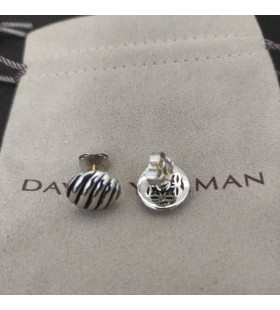 David Yurman Skulpturerte Kabel-Stud Øredobber Sterling Sølv 14mm