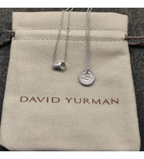 David Yurman Kvinne Opprinnelige Sjarm Halskjede i Sterling Sølv med en Diamant S
