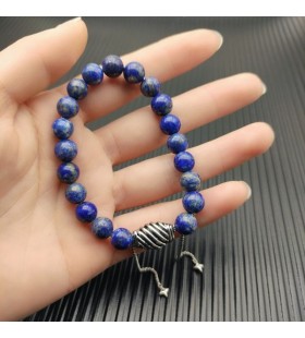 David Yurman Menn Åndelige Perler Armbånd i Sterling Sølv med Lapis 8mm