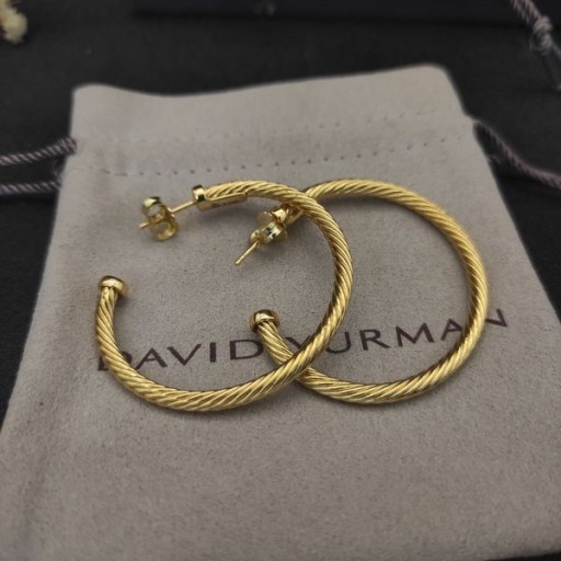 Sprzedawane Kolczyki-pierścionki David Yurman Cablespira Z Żółtego Złota 18 Karat 42,3 mm
