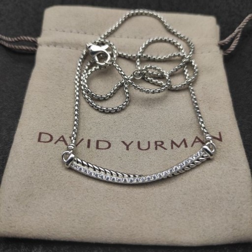 Kobiecy Naszyjnik z Zawieszeniem David Yurman ze Srebra z brylantami