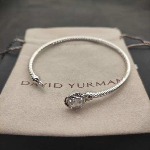 David Yurman Kobieta bransoletka Petite Chatelaine ze Srebra z Białymi Diamentami 3 mm