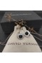 Kolczyki David Yurman Albion ze srebra z Czarnym onyksem i diamentami 7 mm