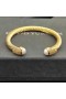 Klasyczny Damski bransoleta-mankiet David Yurman z Żółtego Złota 18 Karat z Perłami i Diamentami 7 mm
