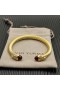 Klasyczny Damski bransoleta-mankiet David Yurman z Żółtego złota 18 Karat z Czerwonymi Diamentami 7 mm
