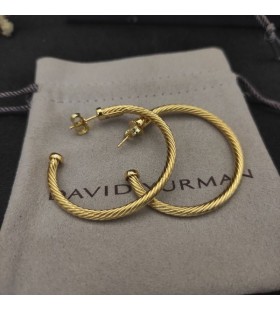 Kolczyki-pierścionki David Yurman Cablespira z Żółtego złota 18 KARAT 3/4 cala