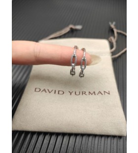 Kolczyki-pierścionki David Yurman Stax z Białego złota-18 Karat z brylantami 23,8 mm