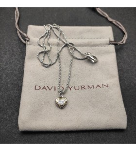 David Юрман Bielizna Miniaturę naszyjnik z zawieszką w kształcie Serca ze Srebra z Żółtego Złota 14 i Diamentami 17 mm