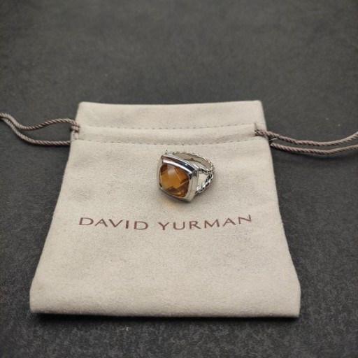 David Yurman 14MM Simplu Piața Șampanie Inel cu Diamant