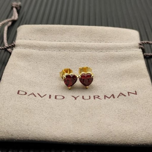 David Yurman Chatelaine Inima Cercei Stud 18K Aur Galben cu Mov 8mm