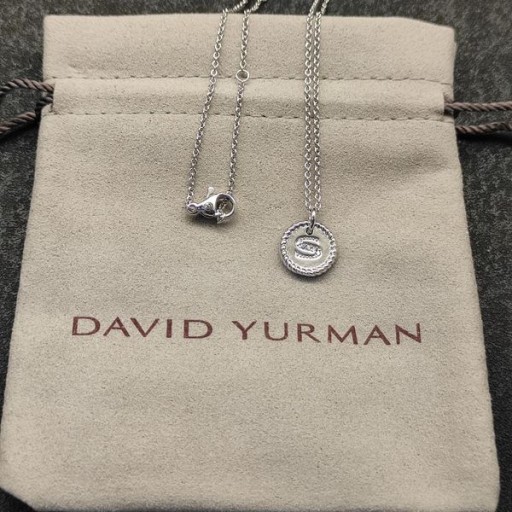 David Yurman Inițială Farmecul Argint cu Diamant S