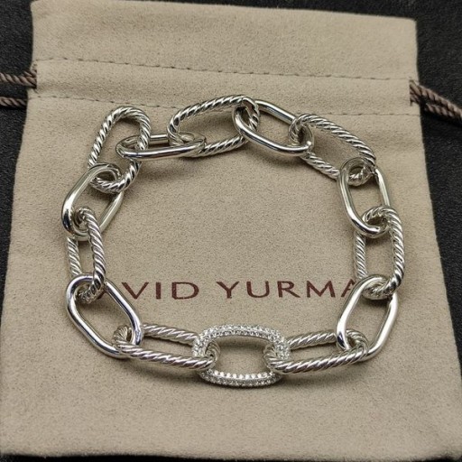 David Yurman Femei Madison Brățară de Lanț de Argint cu Diamante 11mm