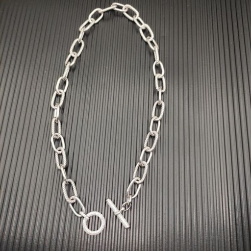 David Yurman Femei Madison Toggle Colier de Lanț de Argint cu Diamante 11mm