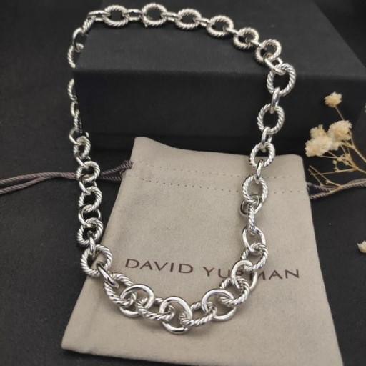David Yurman Femei Oval Link-ul Lanț Colier Argint 16mm