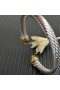 David Yurman Femei Cablu Clasic Manșetă Brățară din Argint cu Aur Galben 18K Cu Șampanie Diamante 7mm