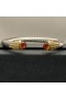 David Yurman Femei Cablu Clasic Manșetă Brățară din Argint cu Aur Galben 18K Cu Șampanie Diamante 7mm