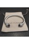 David Yurman Femei Cablu Clasic Manșetă Brățară din Argint cu Ametist și Diamante 7mm